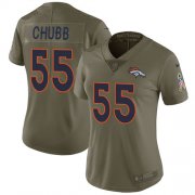 Wholesale Cheap Nike Broncos #55 Bradley Chubb Olive Women's Stitched NFL Limited 2017 Salute to Service Jersey