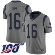 Wholesale Cheap Nike Rams #16 Jared Goff Gray Men's Stitched NFL Limited Inverted Legend 100th Season Jersey
