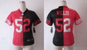 Wholesale Cheap Nike 49ers #52 Patrick Willis Black/Red Women\'s Stitched NFL Elite Split Jersey
