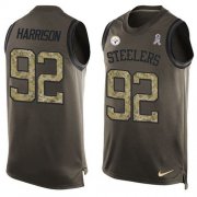 Wholesale Cheap Nike Steelers #92 James Harrison Green Men's Stitched NFL Limited Salute To Service Tank Top Jersey