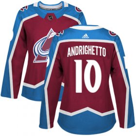 Wholesale Cheap Adidas Avalanche #10 Sven Andrighetto Burgundy Home Authentic Women\'s Stitched NHL Jersey