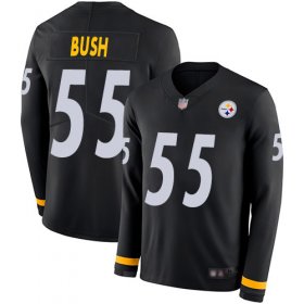 Wholesale Cheap Nike Steelers #55 Devin Bush Black Team Color Men\'s Stitched NFL Limited Therma Long Sleeve Jersey