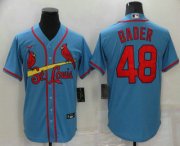 Wholesale Cheap Men's St Louis Cardinals #48 Harrison Bader Light Blue Stitched MLB Cool Base Nike Jersey