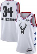 Wholesale Cheap Jordan Men's 2019 NBA All-Star Game #34 Giannis Antetokounmpo White Dri-FIT Swingman Jersey