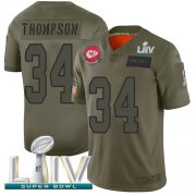 Wholesale Cheap Nike Chiefs #34 Darwin Thompson Camo Super Bowl LIV 2020 Men's Stitched NFL Limited 2019 Salute To Service Jersey