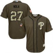 Wholesale Cheap Phillies #27 Aaron Nola Green Salute to Service Stitched Youth MLB Jersey