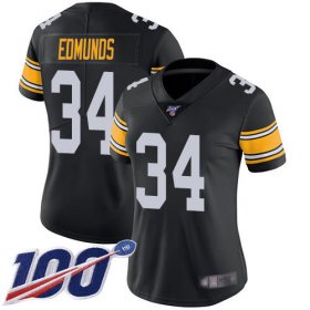 Wholesale Cheap Nike Steelers #34 Terrell Edmunds Black Alternate Women\'s Stitched NFL 100th Season Vapor Limited Jersey