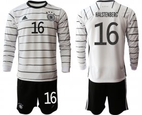 Wholesale Cheap Men 2021 European Cup Germany home white Long sleeve 16 Soccer Jersey