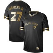 Wholesale Cheap Nike Blue Jays #27 Vladimir Guerrero Jr. Black Gold Authentic Stitched MLB Jersey