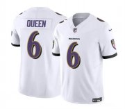 Cheap Men's Baltimore Ravens #6 Patrick Queen White 2023 F.U.S.E. Vapor Limited Football Stitched Jersey