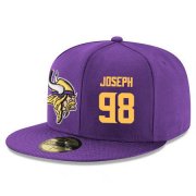 Wholesale Cheap Minnesota Vikings #98 Linval Joseph Snapback Cap NFL Player Purple with Gold Number Stitched Hat