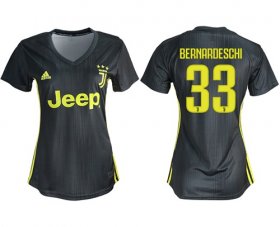 Wholesale Cheap Women\'s Juventus #33 Bernardeschi Third Soccer Club Jersey