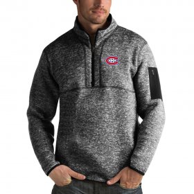 Wholesale Cheap Montreal Canadiens Antigua Fortune Quarter-Zip Pullover Jacket Charcoal