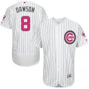 Wholesale Cheap Cubs #8 Andre Dawson White(Blue Strip) Flexbase Authentic Collection Mother's Day Stitched MLB Jersey