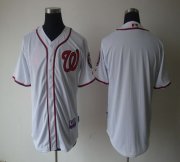 Wholesale Cheap Nationals Blank White Cool Base Stitched MLB Jersey