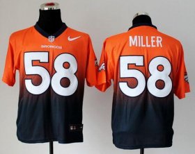 Wholesale Cheap Nike Broncos #58 Von Miller Orange/Navy Blue Men\'s Stitched NFL Elite Fadeaway Fashion Jersey