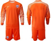 Wholesale Cheap Chile Blank Orange Goalkeeper Long Sleeves Soccer Country Jersey