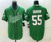 Wholesale Cheap Men's Philadelphia Eagles #55 Brandon Graham Green Cool Base Stitched Baseball Jersey
