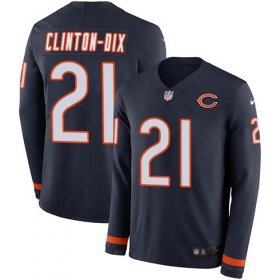 Wholesale Cheap Men\'s Bears #21 Ha Ha Clinton-Dix Navy Blue Team Color Men\'s Stitched NFL Limited Therma Long Sleeve Jersey