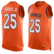 Wholesale Cheap Nike Broncos #25 Chris Harris Jr Orange Team Color Men's Stitched NFL Limited Tank Top Jersey