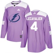Wholesale Cheap Adidas Lightning #4 Vincent Lecavalier Purple Authentic Fights Cancer Stitched NHL Jersey