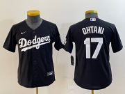 Cheap Youth Los Angeles Dodgers #17 Shohei Ohtani Black Turn Back The Clock Stitched Cool Base Jersey