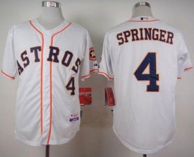 Wholesale Cheap Astros #4 George Springer White Cool Base Stitched MLB Jersey