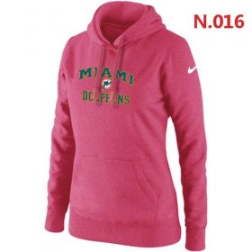 Wholesale Cheap Women\'s Nike Miami Dolphins Heart & Soul Pullover Hoodie Pink