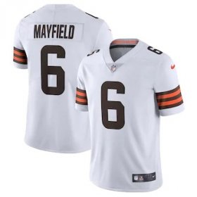 Wholesale Cheap Cleveland Browns #6 Baker Mayfield Men\'s Nike White 2020 Vapor Limited Jersey
