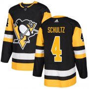 Wholesale Cheap Adidas Penguins #4 Justin Schultz Black Home Authentic Stitched NHL Jersey