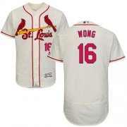 Wholesale Cheap Cardinals #16 Kolten Wong Cream Flexbase Authentic Collection Stitched MLB Jersey