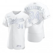 Wholesale Cheap Men's Los Angeles Dodgers #34 Fernando Valenzuela White Nike Flexbase Fashion Jersey