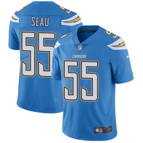 Wholesale Cheap Nike Chargers #55 Junior Seau Electric Blue Alternate Men\'s Stitched NFL Vapor Untouchable Limited Jersey