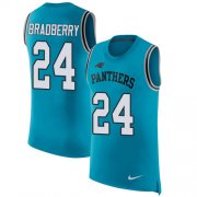 Wholesale Cheap Nike Panthers #24 James Bradberry Blue Alternate Men's Stitched NFL Limited Rush Tank Top Jersey