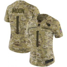 Wholesale Cheap Nike Titans #1 Warren Moon Camo Women\'s Stitched NFL Limited 2018 Salute to Service Jersey