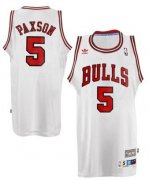 Wholesale Cheap Chicago Bulls #5 John Paxson White Swingman Throwback Jersey