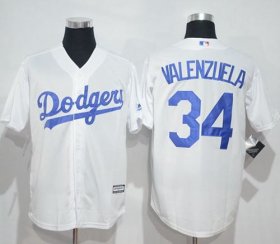 Wholesale Cheap Dodgers #34 Fernando Valenzuela White New Cool Base Stitched MLB Jersey