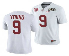 Wholesale Cheap Men\'s Alabama Crimson Tide #9 Bryce Young 2022 Patch White College Football Stitched Jersey