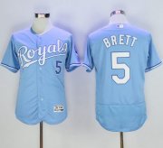 Wholesale Cheap Royals #5 George Brett Light Blue Flexbase Authentic Collection Stitched MLB Jersey