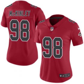 Wholesale Cheap Nike Falcons #98 Takkarist McKinley Red Women\'s Stitched NFL Limited Rush Jersey