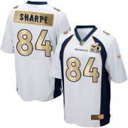 Wholesale Cheap Nike Broncos #84 Shannon Sharpe White Men's Stitched NFL Game Super Bowl 50 Collection Jersey