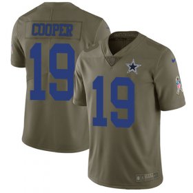 Wholesale Cheap Nike Cowboys #19 Amari Cooper Olive Youth Stitched NFL Limited 2017 Salute to Service Jersey