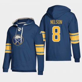 Wholesale Cheap Buffalo Sabres #8 Casey Nelson Navy adidas Lace-Up Pullover Hoodie