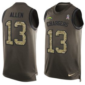 Wholesale Cheap Nike Chargers #13 Keenan Allen Green Men\'s Stitched NFL Limited Salute To Service Tank Top Jersey