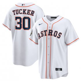 Wholesale Cheap Men\'s Houston Astros #30 Kyle Tucker White 2022 World Series Home Stitched Baseball Jersey