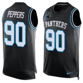 Wholesale Cheap Nike Panthers #90 Julius Peppers Black Team Color Men\'s Stitched NFL Limited Tank Top Jersey
