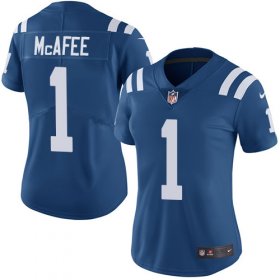 Wholesale Cheap Nike Colts #1 Pat McAfee Royal Blue Team Color Women\'s Stitched NFL Vapor Untouchable Limited Jersey