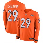 Wholesale Cheap Men's Broncos #29 Bryce Callahan Orange Team Color Men's Stitched NFL Limited Therma Long Sleeve Jersey