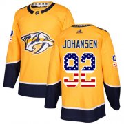 Wholesale Cheap Adidas Predators #92 Ryan Johansen Yellow Home Authentic USA Flag Stitched Youth NHL Jersey