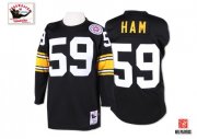 Wholesale Cheap Mitchell And Ness Steelers #59 Jack Ham Black Stitched Jersey